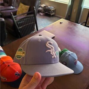 New Era Light Purple Cap with White Logo 7 1/8